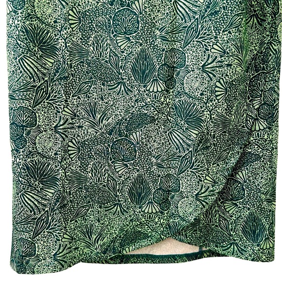 RIPSKIRT HAWAII Women's M Green Botanical Print Wrap Skirt Velcro Closure Pocket - Picture 6 of 12